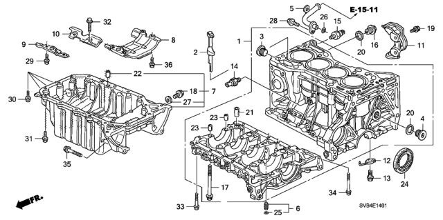 2010 Honda Civic Block Assy., Cylinder (DOT) Diagram for 11000-RRB-810