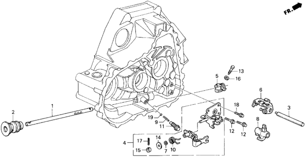 1997 Honda Del Sol MT Shift Rod - Shift Holder (V-TEC) Diagram