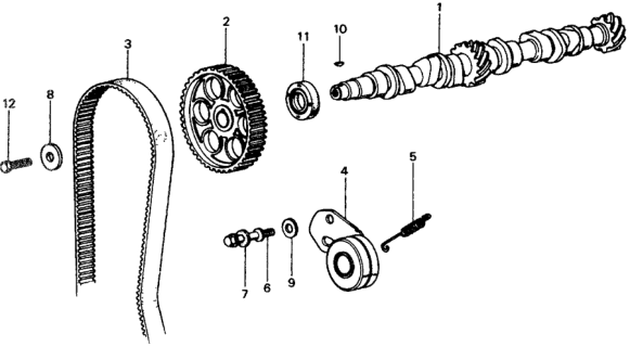 1976 Honda Civic Camshaft - Timing Belt Diagram