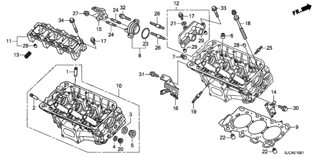 2014 Honda Ridgeline Rear Cylinder Head Diagram