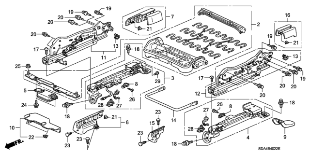 2004 Honda Accord Front Seat Components (Passenger Side) (Manual Seat) Diagram
