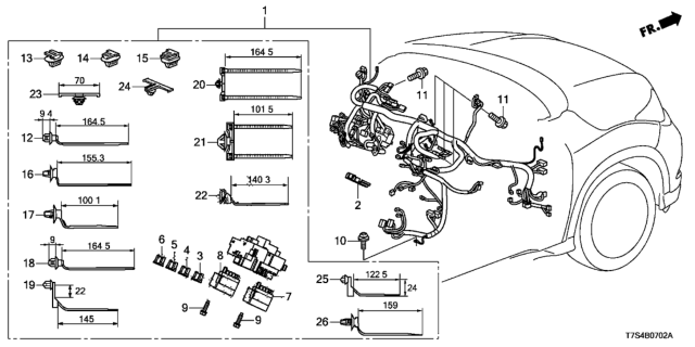 2016 Honda HR-V Harn, Instrument Diagram for 32117-T7S-A20