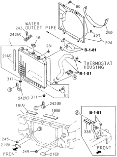 1996 Honda Passport Radiator Assembly Diagram for 8-52475-960-0