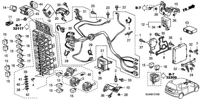 2008 Honda Fit Receiver Unit, Tpms Diagram for 39350-SLN-A01