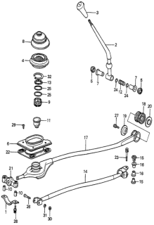 1984 Honda Accord Rod, Gearshift Diagram for 54201-SA5-020