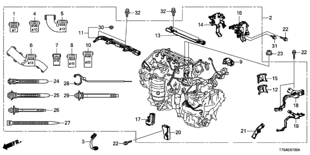 2018 Honda HR-V Wire Harness, Engine Diagram for 32110-51M-A50