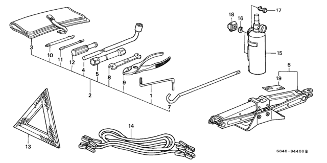 1998 Honda Accord Tools - Jack Diagram