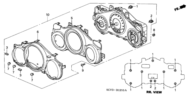 2003 Honda Element Meter Assembly, Combination (Dark Metal) Diagram for 78100-SCV-A41ZC