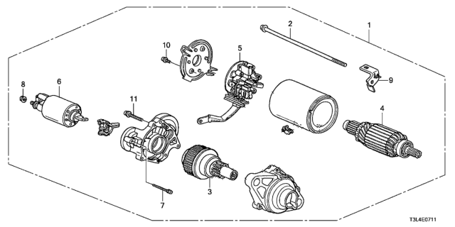 2013 Honda Accord Gear Assembly Diagram for 31204-PGE-A11
