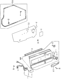 1985 Honda Accord Seal A, R. FR. Door Panel Hole Diagram for 75826-SA5-692
