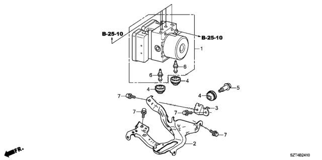 2012 Honda CR-Z Modulator Assembly, Vs Diagram for 57110-SZT-S01