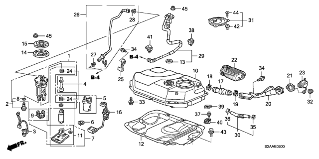 2009 Honda S2000 Clamp, Orvr Vent Tube Diagram for 91596-S2A-A51