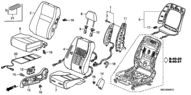 2007 Honda Civic Cover, R. Reclining (Inner) *NH556L* (GRAY) Diagram for 81248-SNA-A01ZD