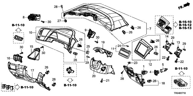 2012 Honda Civic Pocket (Lower) *NH686L* (LH) (WARM GRAY) Diagram for 77301-TR0-A01ZB