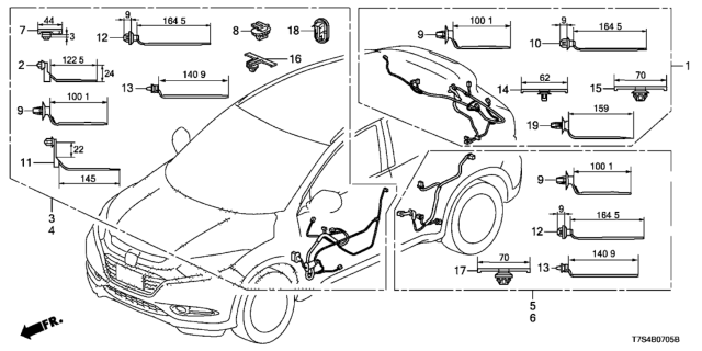 2017 Honda HR-V Wire Harn,Door Diagram for 32752-T7J-H10