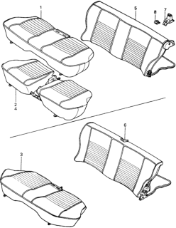 1983 Honda Civic Cushion Assy., RR. Seat *YR63L* (SINCERE BEIGE) Diagram for 78110-SA0-663ZD