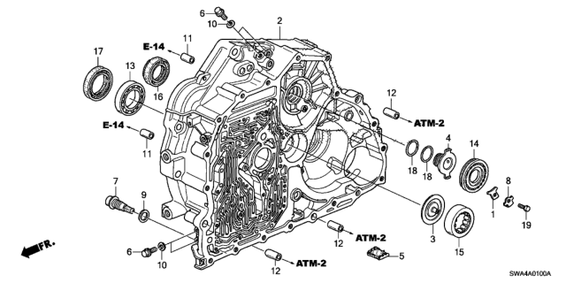 2010 Honda CR-V AT Torque Converter Case Diagram