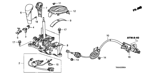 2010 Honda Fit Escutcheon Set, Console (Neutral Shine Silver) Diagram for 54715-TF0-A81ZA