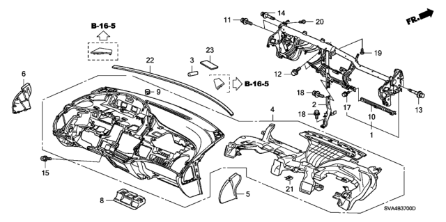 2009 Honda Civic Panel Assy., Instrument *NH167L* (GRAPHITE BLACK) Diagram for 77100-SVA-A01ZA