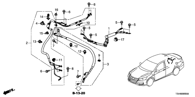 2014 Honda Accord Cable, Charge Inlet Diagram for 1C610-5K0-A03