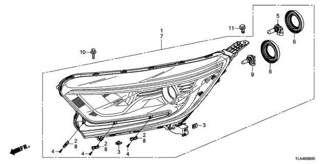 2017 Honda CR-V Headlight Assembly, Passenger Side Diagram for 33100-TLA-A01