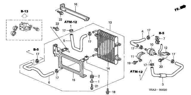 2001 Honda Civic ATF Cooler Diagram
