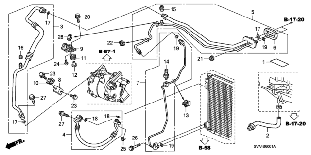 2009 Honda Civic Clamp, Suction Pipe Diagram for 80364-S84-A00