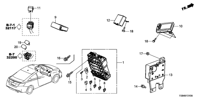 2014 Honda Civic Box Assembly, Fuse (Rewritable) Diagram for 38200-TS8-A33