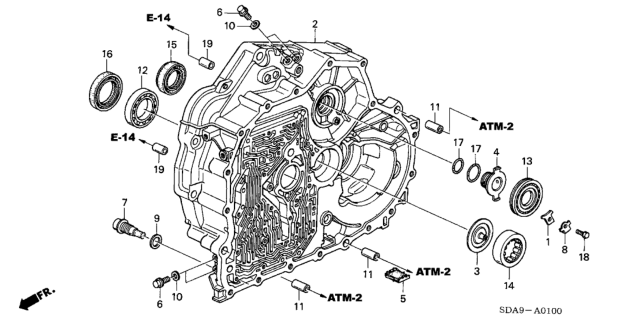 2006 Honda Accord AT Torque Converter Case (L4) Diagram