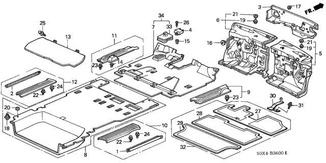 2002 Honda Odyssey Floor Mat, FR. *NH315L* (MEDIUM QUARTZ) Diagram for 83601-SCJ-A00ZB