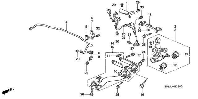 2005 Honda Civic Knuckle, Right Rear Diagram for 52210-S5A-703