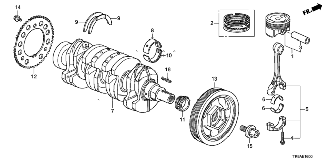 2013 Honda Fit Piston - Crankshaft Diagram