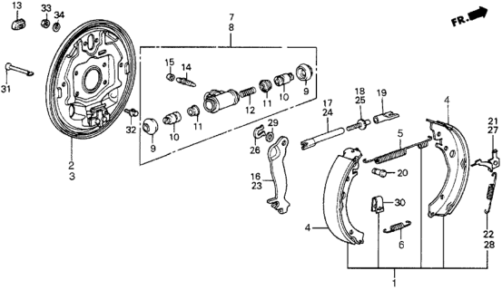 Shoe, Rear Brake Diagram for 43153-SK7-505