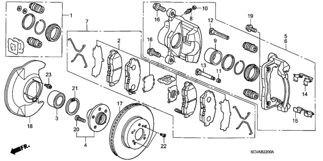 2008 Honda Element Front Brake (Disk) Diagram