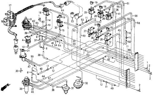 1984 Honda Civic Wire Assy. Diagram for 36041-PE1-691