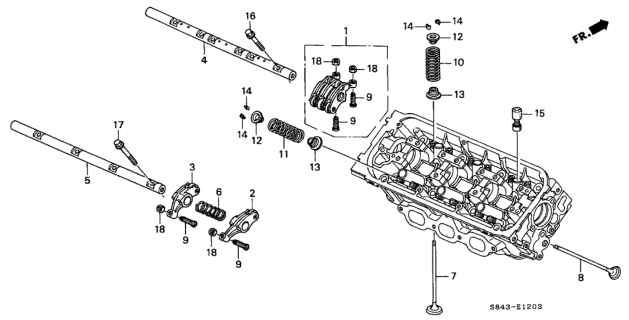 2000 Honda Accord Valve - Rocker Arm (Rear) (V6) Diagram