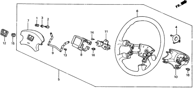 1990 Honda Civic Wheel, Steering (Black) (Nippon Purasuto) Diagram for 78510-SH4-A02ZA