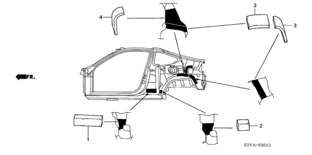 2005 Honda Insight Grommet (Side) Diagram
