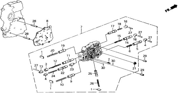 1989 Honda Accord Valve, Servo Control Diagram for 27756-PN6-702