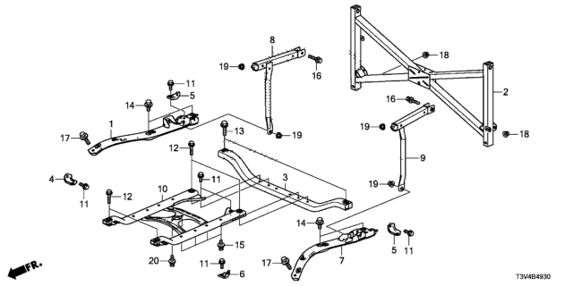 2014 Honda Accord Frame, Ipu (Upper) (L) Diagram for 74980-T3V-A00