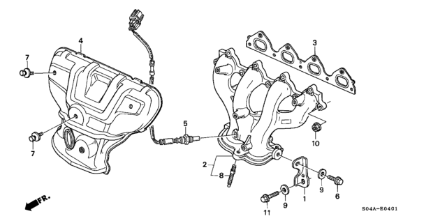 1998 Honda Civic Exhaust Manifold Diagram
