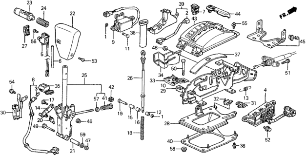 1991 Honda Civic Lever, Select Diagram for 54135-SH9-L80