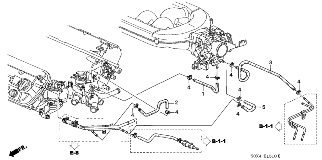 2001 Honda Odyssey Hose A, In. Heater Inlet Diagram for 19653-P8F-A00