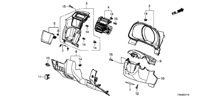 2015 Honda Fit Instrument Panel Garnish (Driver Side) Diagram
