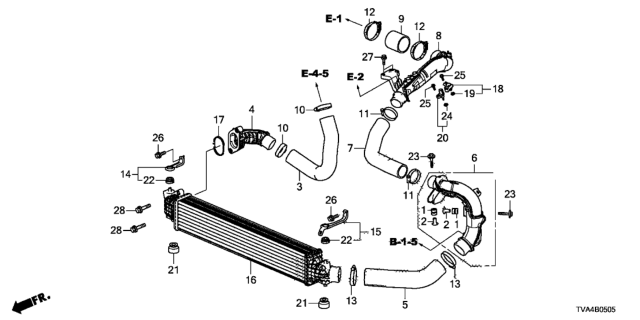 2019 Honda Accord Hose, Intercooler Outlet (B) Diagram for 17293-6A0-A01