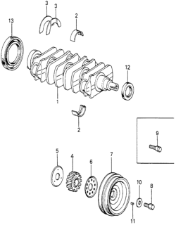 1980 Honda Accord Crankshaft Diagram for 13310-689-000