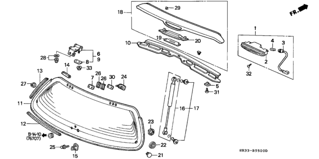 1992 Honda Civic Tailgate Diagram