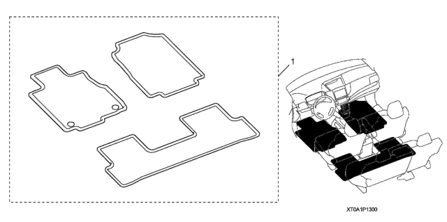 2013 Honda CR-V All Season Floor Mats Diagram