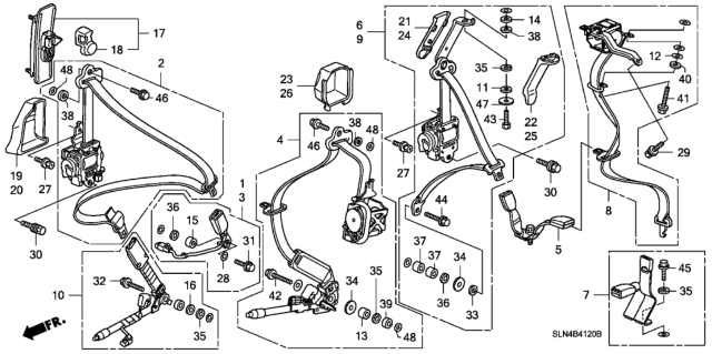 2007 Honda Fit Adjuster, Shoulder Slide *NH220L* (CLEAR GRAY) Diagram for 81460-S4K-A02ZD