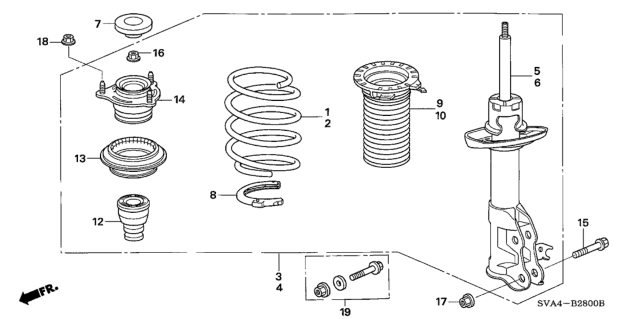 2008 Honda Civic Spring, Right Front Diagram for 51401-SVA-A02